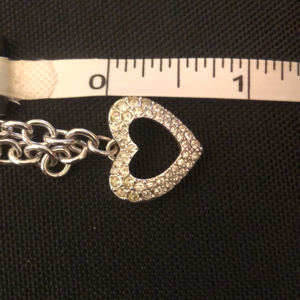 ‼️SOLD‼️ SWAROVSKI chain link bracelet with open heart surrounded by crystals. - Picture 7 of 7